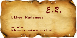 Ekker Radamesz névjegykártya